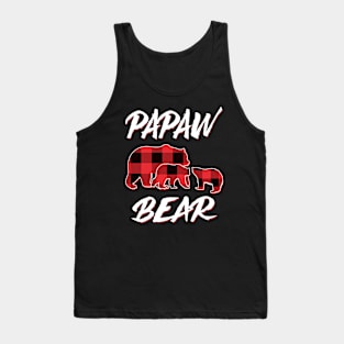 Papaw Bear Red Plaid Christmas Pajama Matching Family Gift Tank Top